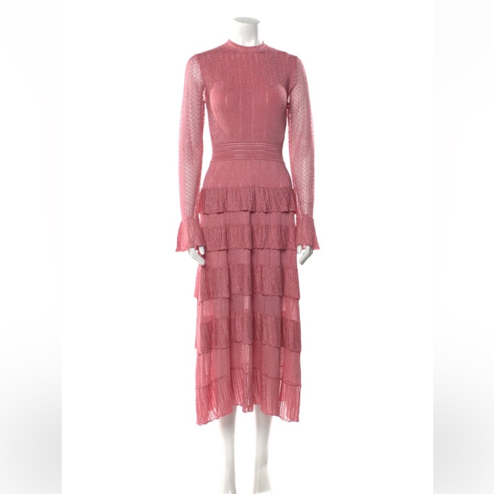 New Lela Rose Mock Neck Pink Dress Sz Small